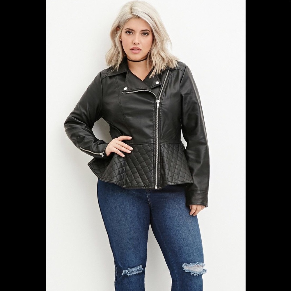 Black Faux leather jacket. New. Forever21. 1x